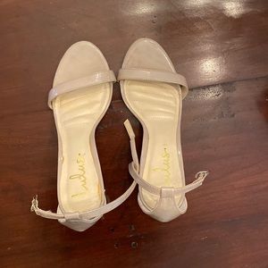 Strappy open tie heels-patent